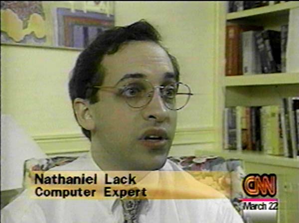 Nathaniel Lack appearing on CNN as a computer expert